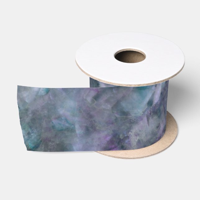 Abstrakter lila aquamariner Quarzgranit Satinband (Spule)