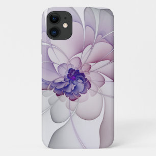Abstrakter Lila Blumencoquette iPhone 11 Hülle
