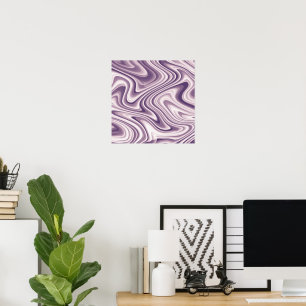 Abstrakter Lila flüssiger Marmor Poster