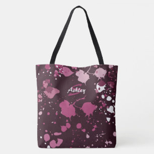 Abstrakter lila rosa Farbspritzer Spritz Tropfen  Tasche