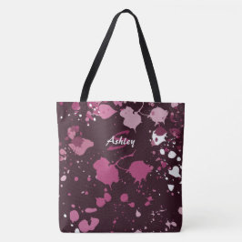 Abstrakter Lila rosafarbener Spritzer Splash Drops Tasche