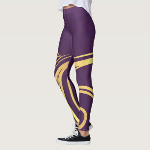 Abstrakter lila und gelber Entwurf Leggings