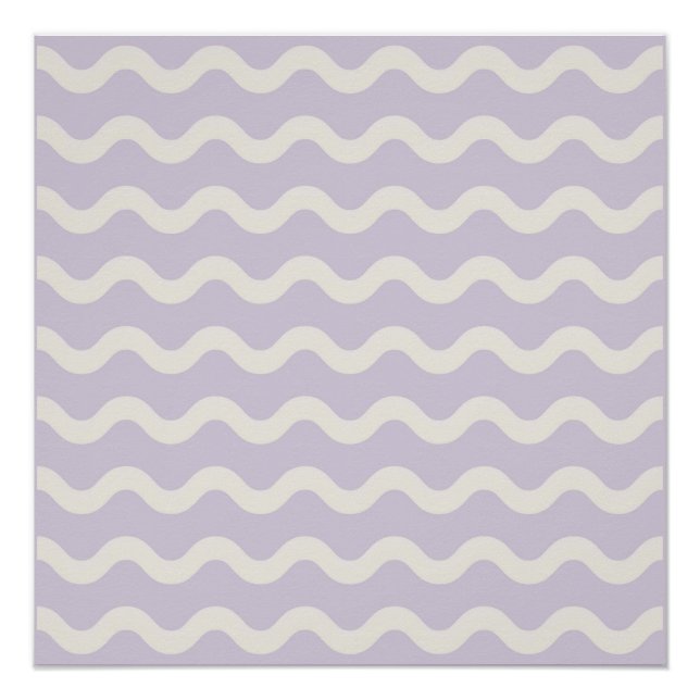 Abstrakter Lila Wavy Strip Minimalistische Mauer K Poster (Vorderseite)