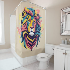 Abstrakter Lion Head Art Duschvorhang