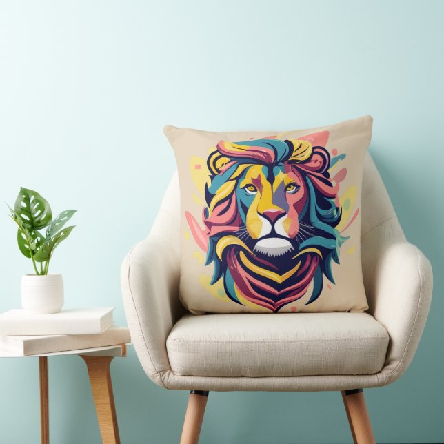 Abstrakter Lion Head Art Kissen (Stuhl )