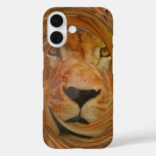 Abstrakter Löwen-Safari-Kunstausdruck iPhone 16 Hülle