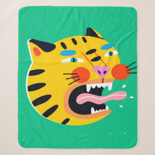 Abstrakter lustiger Tiger Sherpadecke