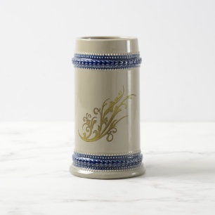 Abstrakter Luxus-Unechter Goldblüten Bierglas
