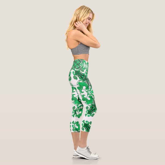 Abstrakter Mandala-Schmetterling Capri Leggings (Rechts)