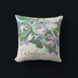Abstrakter Marmor im Lila und grünen Personalisier Kissen<br><div class="desc">Abstrakter Marmor im Lila und grünen Personalisierten Kissen</div>