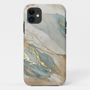 Abstrakter Marmor in Beige & Blau Case-Mate iPhone Hülle