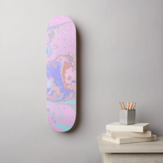 Abstrakter Marmor Skateboard (Wandkunst)