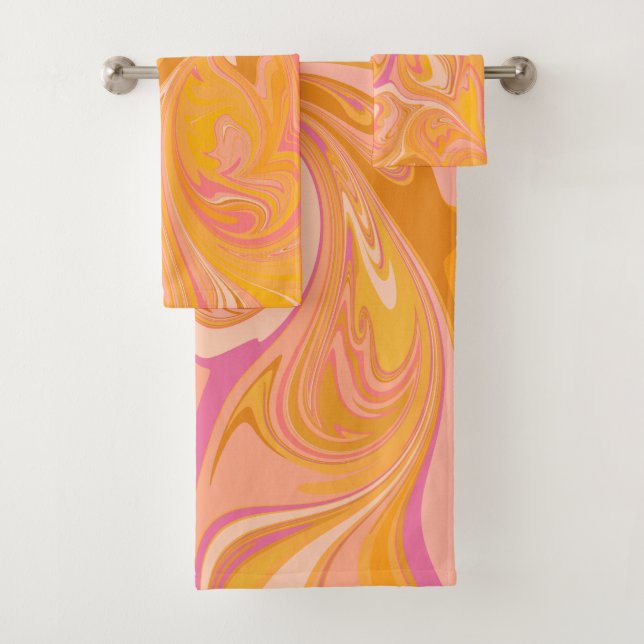 Abstrakter Marmor Swirl Badhandtuch Set (Insitu)