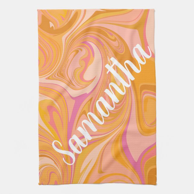 Abstrakter Marmor Swirl Geschirrtuch (Vertikal)