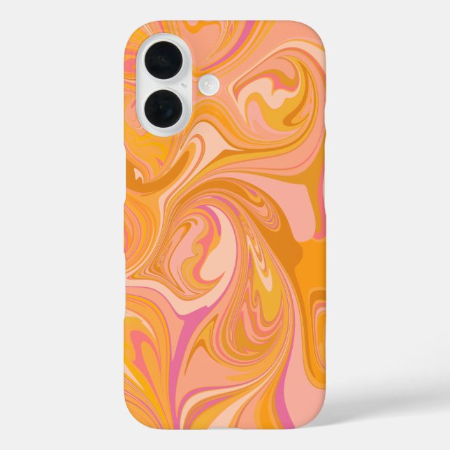 Abstrakter Marmor Swirl iPhone 16 Hülle (Rückseite)