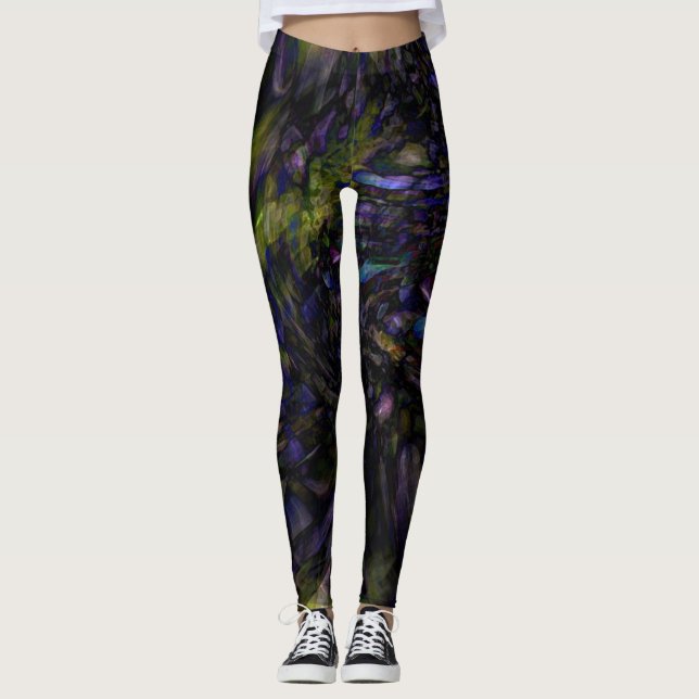 Abstrakter Marmor Swirl Moderne Kunst Cool einziga Leggings (Vorderseite)