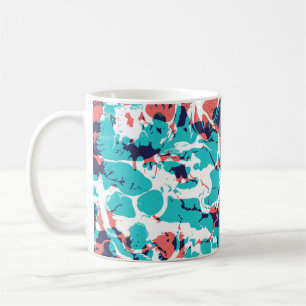 Abstrakter Marmoriertes Papier Kunst Hintergrund Kaffeetasse