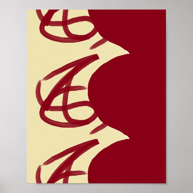 Abstrakter Maron und Braun Poster (Vorne)