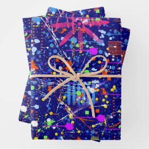 Abstrakter Maximalismus: Riesenrad bei Nacht Geschenkpapier Set