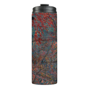 Abstrakter mehrfarbiger Grunge-Hintergrund mit abs Thermosbecher