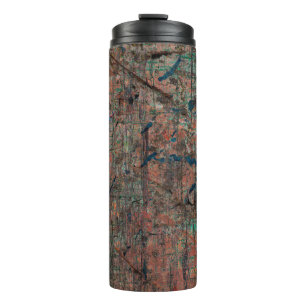 Abstrakter mehrfarbiger Grunge-Hintergrund mit abs Thermosbecher