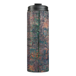 Abstrakter mehrfarbiger Grunge-Hintergrund mit abs Thermosbecher