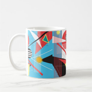 Abstrakter mehrfarbiger Hintergrund des geometrisc Kaffeetasse