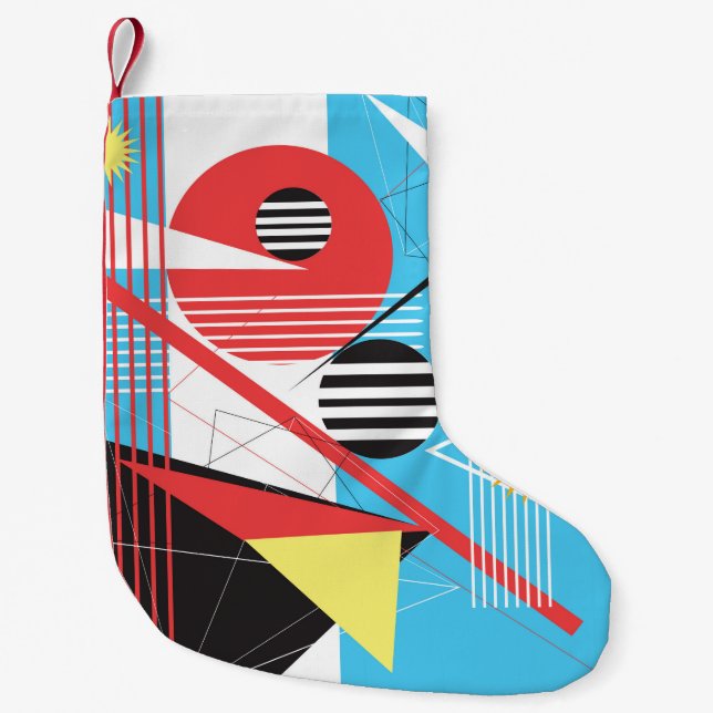 Abstrakter mehrfarbiger Hintergrund des geometrisc Kleiner Weihnachtsstrumpf (Vorderseite)