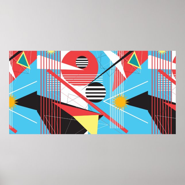 Abstrakter mehrfarbiger Hintergrund des geometrisc Poster (Vorne)