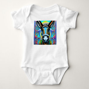 Abstrakter mehrfarbiger Little Donkey Baby Strampler