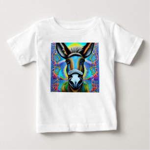Abstrakter mehrfarbiger Little Donkey Baby T-shirt