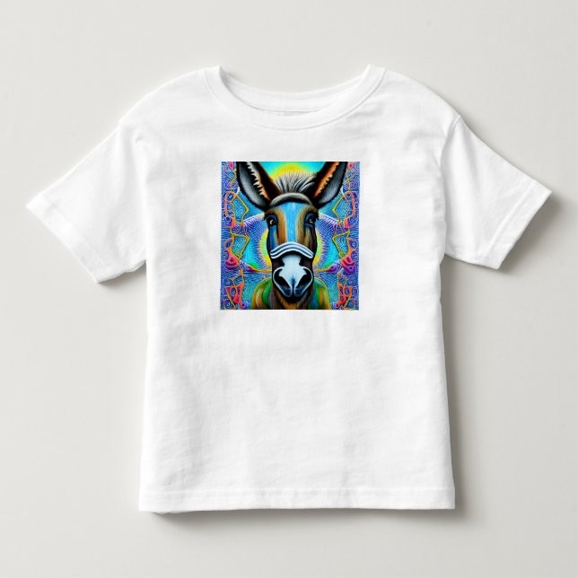 Abstrakter mehrfarbiger Little Donkey Kleinkind T-shirt (Vorderseite)
