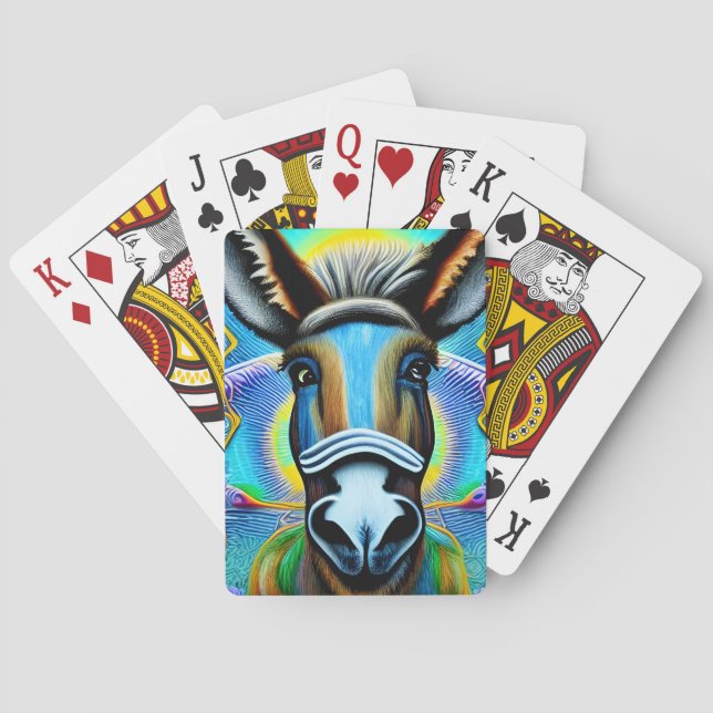 Abstrakter mehrfarbiger Little Donkey Spielkarten (Rückseite)