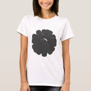Abstrakter Metallic Silver Blume T - Shirt