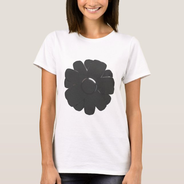 Abstrakter Metallic Silver Blume T - Shirt (Vorderseite)