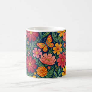 Abstrakter Mexikanischer Cosmos Schmetterlinge Kaf Kaffeetasse