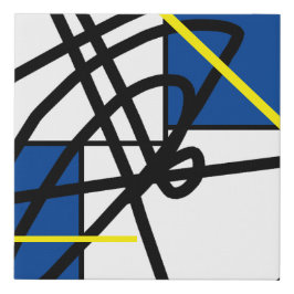 Abstrakter Minimalismus Gelbe blaue Canvas drucken Künstlicher Leinwanddruck