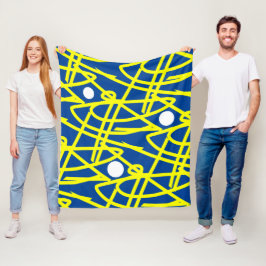 Abstrakter Minimalismus Gelbe Linien Blauer Decken