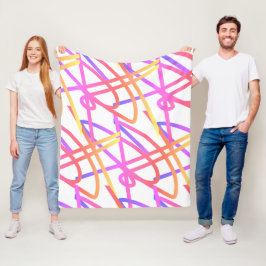 Abstrakter Minimalismus Lila Rosa Linien Blanken Fleecedecke