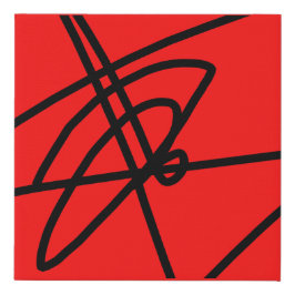 Abstrakter Minimalismus Lines Black Red Canvas Pri Künstlicher Leinwanddruck