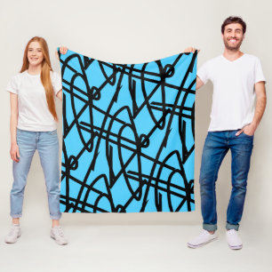 Abstrakter Minimalismus Linien Schwarz Blau Decke