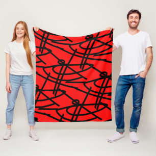 Abstrakter Minimalismus Linien Schwarz Rot Decke