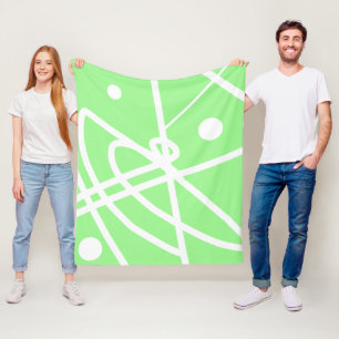 Abstrakter Minimalismus Weiße Linien Blaues Plaid Fleecedecke
