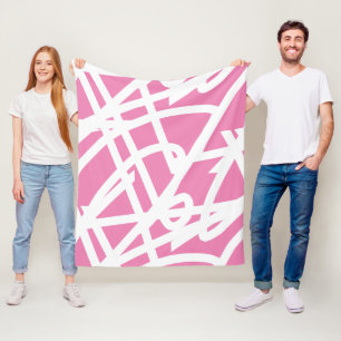 Abstrakter Minimalismus Weiße Linien Rosa Decke