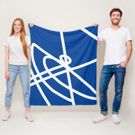 Abstrakter Minimalismus White Lines Blue Blanket Fleecedecke