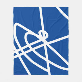Abstrakter Minimalismus White Lines Blue Blanket Fleecedecke