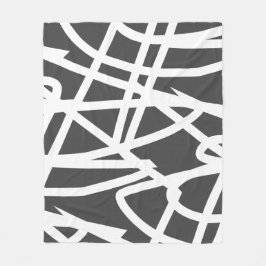 Abstrakter Minimalismus White Lines Grau Blanket Fleecedecke