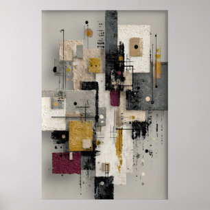 Abstrakter minimalistischer Pinselstrich-Druck, dr Poster