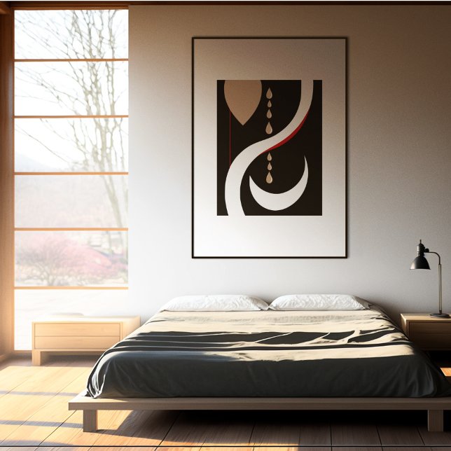 Abstrakter Minimalistischer Teardrop und Crescent  Poster (Von Creator hochgeladen)
