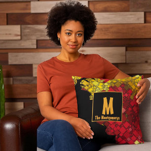 Abstrakter Mit Monogramm zeitgenössischer Individu Kissen